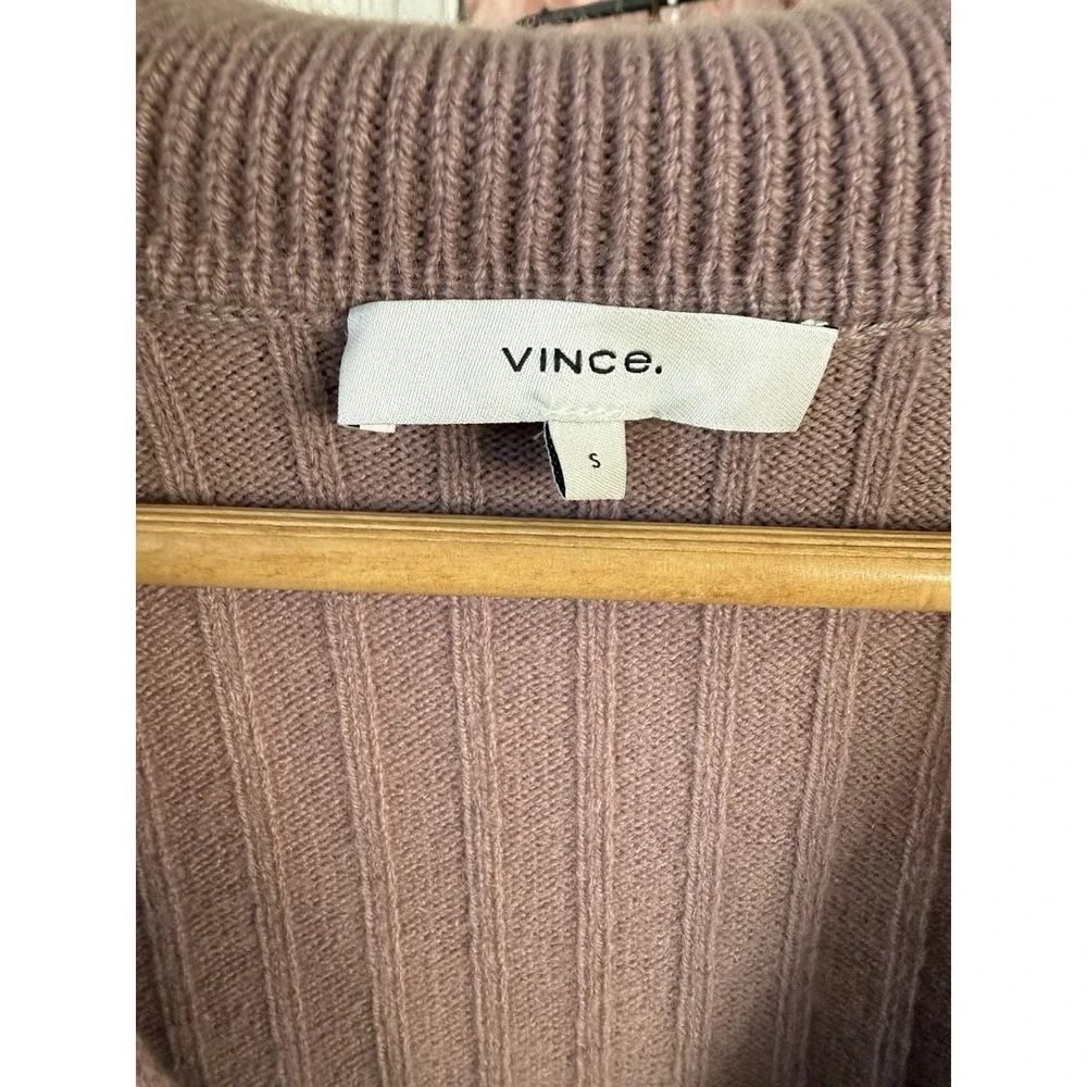 Vince Cashmere Ribbed Knit Sweater Dress Size S Mauve - Picture 2 of 4